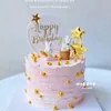 Décoration de gâteau avec plantes vertes, fournitures de fête, scènes créatives, cuisson de champignons et de carottes, décoration pour joyeux anniversaire