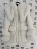 Kurtki damskie płaszcz futra okrągła szyja Krótka wersja Slim-Fit Wersja z kapturem z kapturem ciepła i wygodna zima 2024 1202