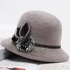 Bérets 1pc Vintage laine feutre chapeau élégant dôme Fedoras casquettes hiver couleur unie bassin mode femme vêtements accessoires