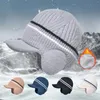 Baskenmütze, Wintermütze für Outdoor-Aktivitäten, mit Fleece gefüttert, mit warmen Ohren, gestrickte Wolle, Baseball-Plüschmütze, Futter, Mützen, Sportbekleidung