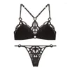 BHs Sets Französisch Sexy rückenfreie Dessous Spitze ultradünne BH-Set für Frauen Sommer Dreieck Soft Cup Mesh atmungsaktive Büstenhalter und Tanga