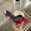 Chinelos sexy salto alto couro stiletto meio apontado dedo do pé aberto sandálias de tiras mulheres sapatos sandalias mujer verano