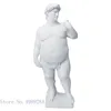 Criatividade resina figura escultura david obesidade gordura david artesanato estátua nu homem corpo arte decoração para casa ornamentos 240122