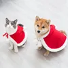 Kattdräkter dräkt jultomten cosplay rolig transformerad katt/hund husdjur julkapet klä upp kläder röd halsduk mantel rekvisita dekoration