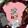 Camisetas femininas moda camisetas femininas 90s bonito tendência gráfico topo feminino ho feliz natal verão roupas dos desenhos animados camiseta