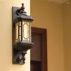 Vägglampa kinesiska stil lampor gård hus gate balkong vattentät belysning retro villa trädgård gång loft verandljus fixtur