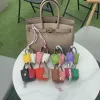 Sleutel sleutelhangers sleutelhanger kettingen Designer luxe sleutelhanger ketting Mini schattige oortelefoons Gesp tas handgemaakte lederen meisjes portemonnee portemonnee tassen auto's 72NI