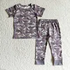 Ensembles de vêtements en gros enfants manches courtes chemise pantalon poussin vêtements de nuit bébé fille vêtements de nuit ensemble pyjama pour bébé deux pièces tenue