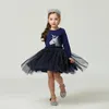 Baby Princess Unicorn Dress Cute Little Girls Primavera maniche lunghe Vestiti Bambini Lace Unicorn Abiti fantasia unicornio menina 240122