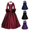 Women Medieval Court Princess Dress Elegant Ball Gown Square Collar Lace Renaissan Punk Halloween Cosplay Costume 240126