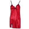 Women's Sleepwear Women Sling Lace Female Sexy V Neck Nightdress Lace-up Cutout Flower Silky Comfortable