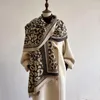 Scarves Winter Scarf Women Soft Cashmere Warm Pashmina Leopard Print Wraps Thick Shawl Bufandas Tassel Stoles Hijabs 180x65CM