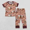 Ensembles de vêtements en gros enfants manches courtes chemise pantalon poussin vêtements de nuit bébé fille vêtements de nuit ensemble pyjama pour bébé deux pièces tenue