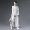 Vêtements ethniques Pantalons d'été Style ancien pour hommes Mince Mousseline de soie Chinoise Jambe large Wudang Taiji Arts martiaux Performance Danse
