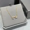 Designer ketting met diamanten voor vrouw met doos Klassieke luxe Vergulde 18K Sterling Zilver officiële reproducties Nooit vervagen cadeau voor vriendin