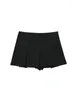 Saias 2024 Mulheres Primavera Moda Estilo Preppy Plissado Mini Bonito Y2K Mid Cintura Zipper Fly Skorts Chic Girl Curto