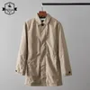 Heren Winddicht Halflange Warme Trenchcoat Japanse Stijl Eenvoudige Casual Waterdichte Overjas Herenmode Revers Zakelijke Jassen 240118