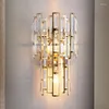 Wall Lamp Luxury Rectangular Crystal Modern Bedroom Study Led Indoor Sconce Night Lighting For Living Room Decor