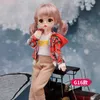 30 Cm 16 BJD Doll Winter Dress Set 23 Movable Joint Makeup Cute Girl Brown Eyes with Fashionable Skirt DIY Toy Gift 240123