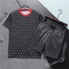 Survêtements d'été pour hommes Designe deux pièces sport classique F lettre impression vêtements de sport à manches courtes costume de jogging en coton tenue décontracté