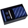 5Pcs Mens Tie Set Tie Clip Cufflinks Necktie Business Ties Gift Box Suit Slim Wedding Gravatas Decoration For Men 240119