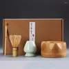 Juegos de teteras de regalo, batidor casero fácil de usar, juego de té japonés Matcha, accesorios de cuchara limpia, ceremonia de artesanía exquisita