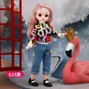 30 cm 16 bambola BJD abito invernale set 23 giunti mobili trucco ragazza carina occhi marroni con gonna alla moda regalo giocattolo fai da te 240123