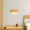 Wall Lamp Nordic Walnut Grain Color LED Modern Minimalist Living Room Bedroom Bedside Home Decor Lighting Fixture