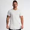 Muscleguys Plain Clothing Fitness T Shirt Men Oneck Tshirt Cotton Bodybuilding Tee Shirts Slim Fit Tops Gym Homme 240202