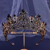 Haarspangen Luxus Rosa Strass Braut Tiaras Krone Barock Kristall Festzug Abschlussball Diadem Braut Stirnbänder Hochzeit Schmuck Zubehör