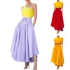 Skirts Women's High Waist Halfskirt Pleated Long Flare Large Hem Holiday Dress Solid Color Faldas