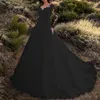 Casual jurken dame hoge taille slanke lange avondjurk elegante effen kleur kant borduurwerk bruiloft sexy v-hals mesh patchwork feest