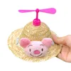 Vêtements pour chiens Chapeau de paille pour animaux de compagnie Belle drôle de chat de libellule en bambou fabriqué à la main pour petits chiens et chats Pograph Rose clair bébé Panda M