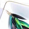 Vanssey Ethnic Fashion Jewelli Thailand Natural Beetle Wings Green Tassel Dangle Kolczyki