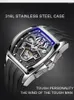 Wristwatches Reef Tiger Men Automatic Watch 42.3mm Luxury Tonneau Case Mechanical Wristwatch Sapphire Mirror Skeleton Dial Luminous