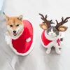 Kattdräkter dräkt jultomten cosplay rolig transformerad katt/hund husdjur julkapet klä upp kläder röd halsduk mantel rekvisita dekoration