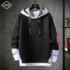 Hoodies masculinos moletom de luxo casual esporte hoodie falso duas peças pulôver manga longa bordado topos 240127