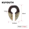 KUYOUTH Trendy Wood Flower Pattern Ear Weight Expanders Fashion Body Jewelry Earring Piercing Stretchers Gauges 2PCS 240130