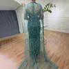 Serene Hill Dubai Arabia Nude Mermaid Long Cape Luxury Evening Dresses Gowns For Women Wedding Party LA72032 240130