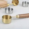 Measuring Tools 14ml Stainless Steel Measure Spoon Flat Bottom With Wood Handle Cup Hangable Rustproof Kitchen Coffee