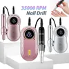 35000 giri/min Trapano per unghie Ricaricabile Lima per unghie Accessori per unghie Gel Smalto per unghie Levigatrice Strumento professionale Set manicure 240127