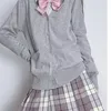 Puntos de mujer estilo preppy japonés suéter de punto mujeres rojo sexy uniforme abrigo bolsillo algodón estudiantes niñas escuela cardigan chaqueta 5xl