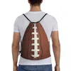 Bolsas de compras Rugby Costura Fútbol Mochila con cordón Mujeres Hombres Deporte Gimnasio Sackpack Bolsa portátil Saco