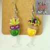 Dangle Earrings 1 Pair Of Acrylic For Carnival Drinks Glasses Water Droplets Love Flame Party Valentine's Day Gift