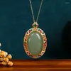 Hanger Kettingen Herfst En Winter Imitatie Tian Jade Emaille Xiangyun Ongeacht Kaart Ketting Retro Stijl Verjaardagscadeau Voor Moeder