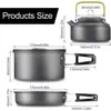 Camping Cookware Set Aluminium Non -Stick Portable Outdoor Table Bews Kettle Pot Cookset Cooking Pan Bowl för vandring BBQ Picnic 240118