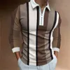 TShirts Men Men'S Polo Lapel Korean Business Long Sleeve Fashion Plain Quarter Zip Spring Summer Tops Sportwear Tee Clothing 240124