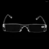 Solglasögon One -Piece Optical Presbyopia Glasses Fashion Rinless Geryeglasses Transparent Reading Diopter 1.0 -4.0