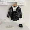 Ensemble de vêtements d'automne pour bébé fille, manteau tricoté, Cardigan ou bretelles, vêtements d'escalade, pull, 7058, 240125