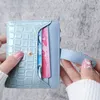 레트로 악어 프린트 인쇄 여성의 짧은 지갑이있는 멀티 카드 슬롯 래커 지표 방수 코인 지갑 짧은 지불 제로 지갑